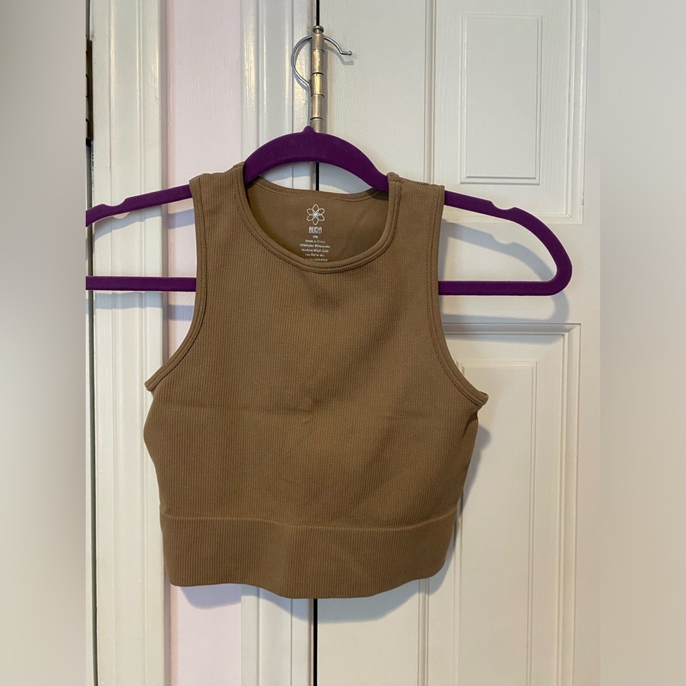 Brown workout crop top S/M